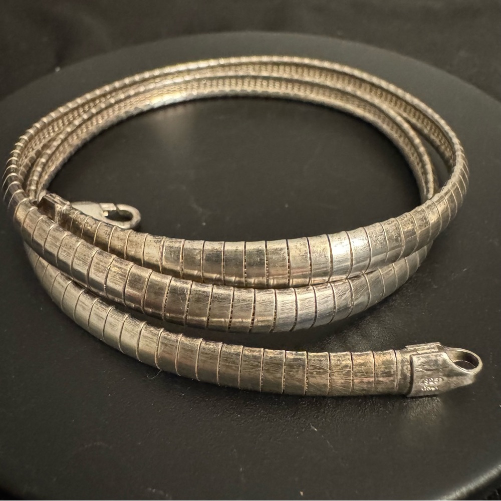 Vintage Sterling Silver Omega Necklace